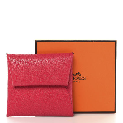 Hermes Chevre Mysore Bastia Coin Purse Rose Shocking 8 of 8