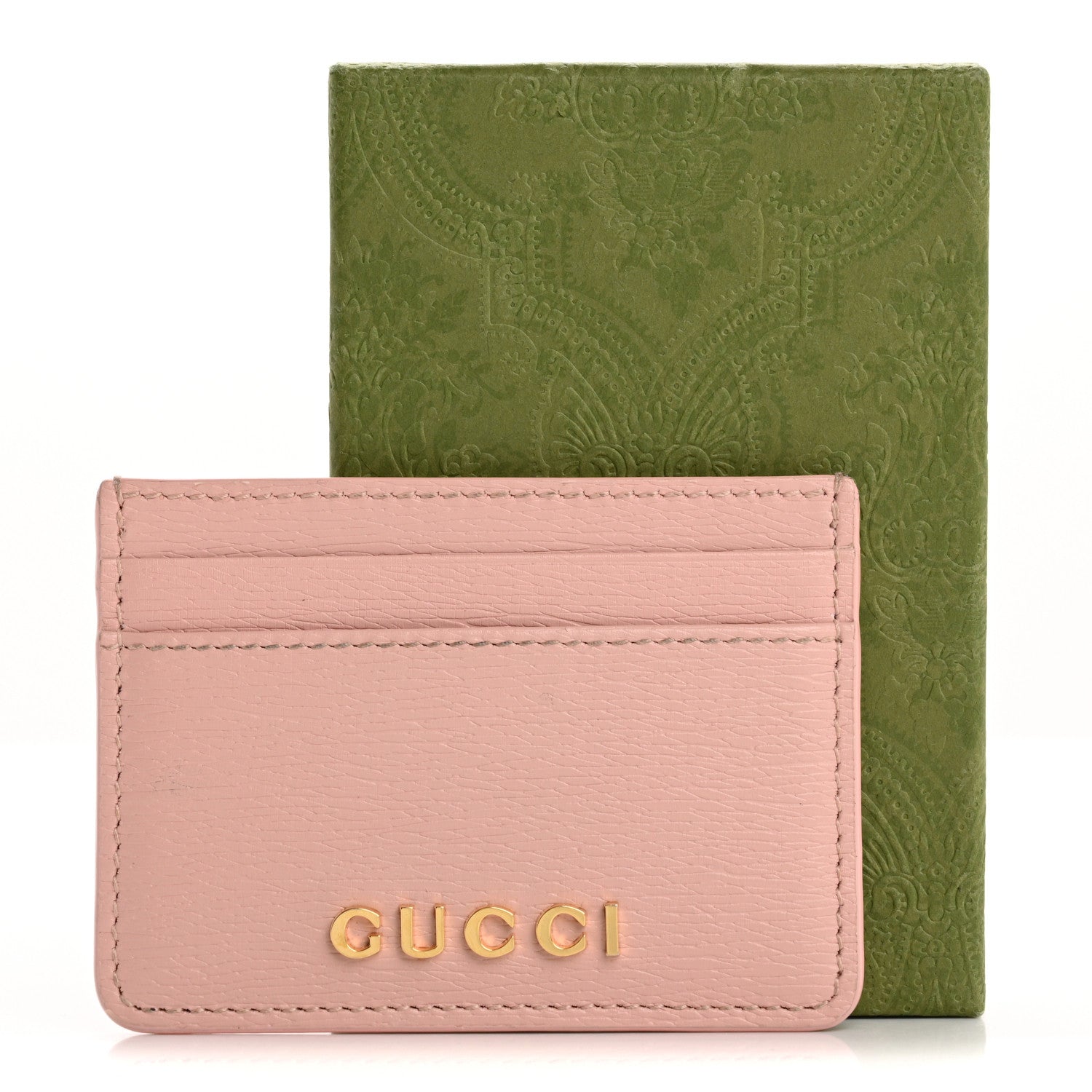Gucci Calfskin Script Card Holder Light Pink 1700996 – FASHIONPHILE