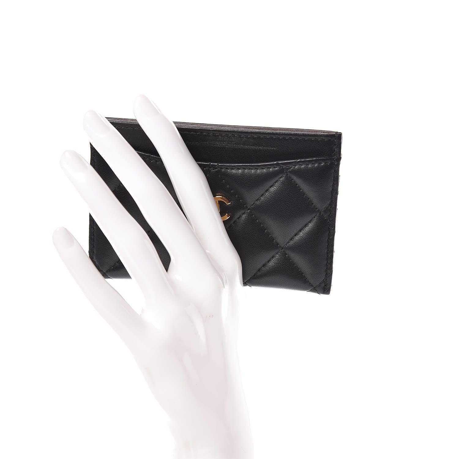 Chanel Lambskin Quilted Card Holder Black 2 of 8