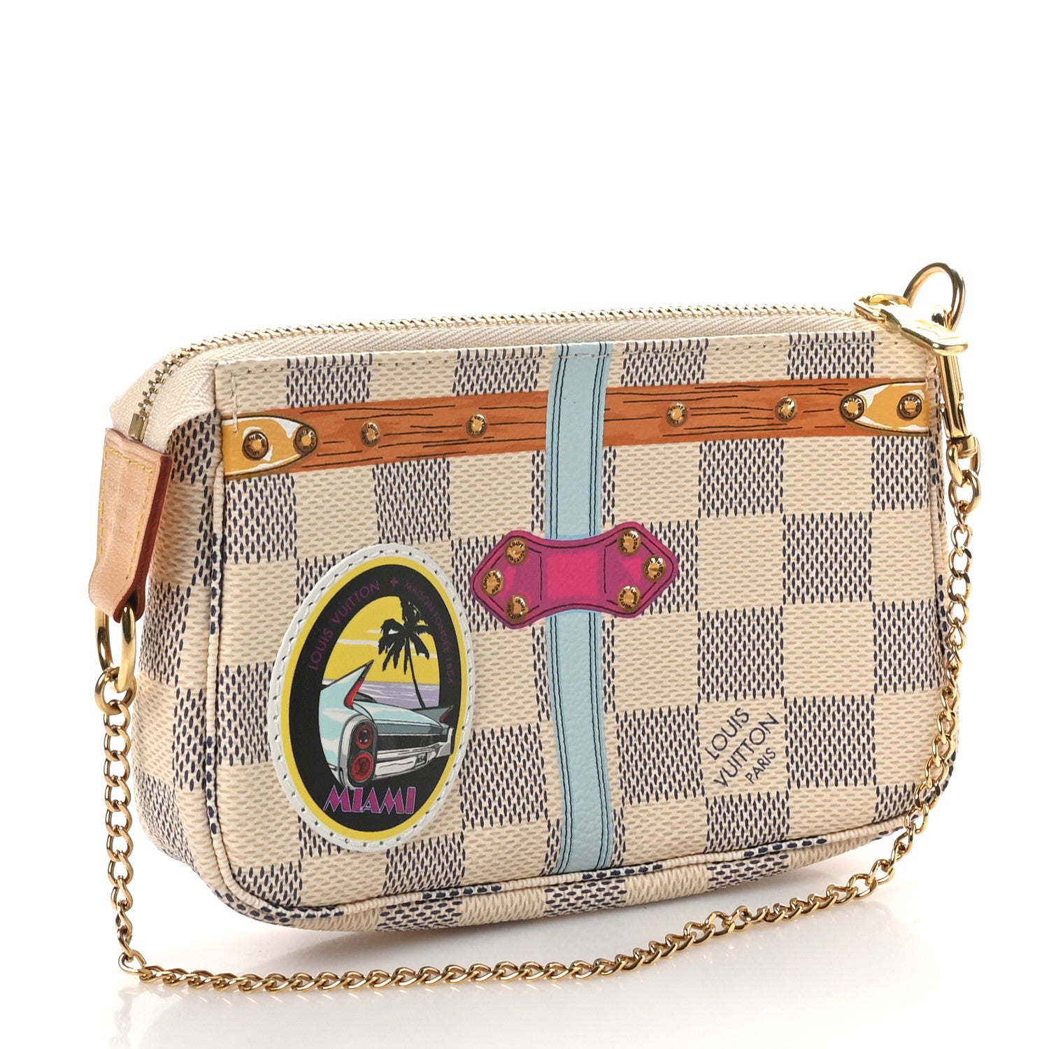 Louis Vuitton Damier Azur Summer Trunks Miami Mini Pochette Accessories 3 of 9