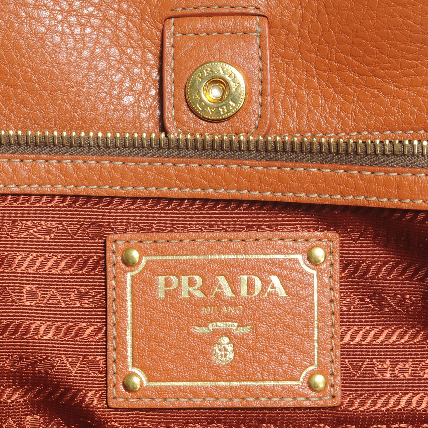 Prada Vitello Daino Tote Rame 7 of 9