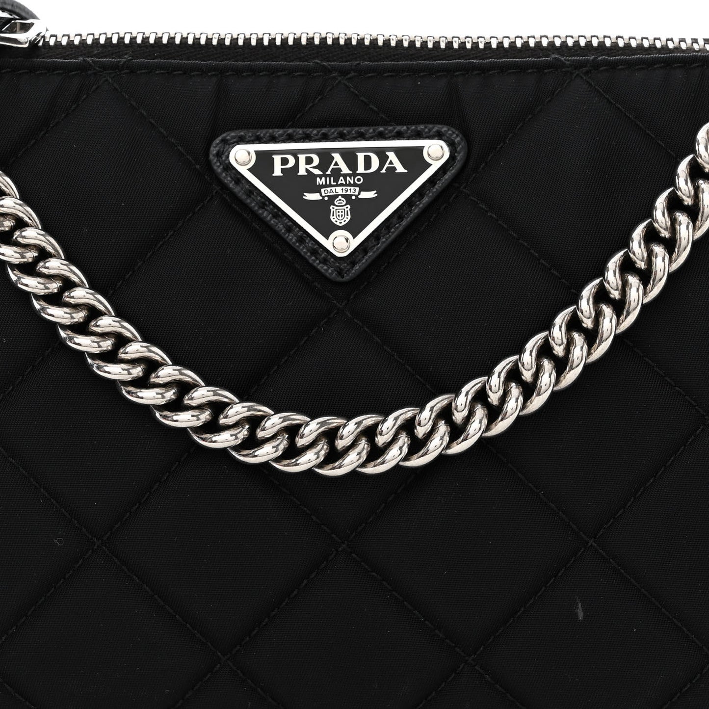 Nylon Tessuto Impuntu Quilted Crossbody Bag Black