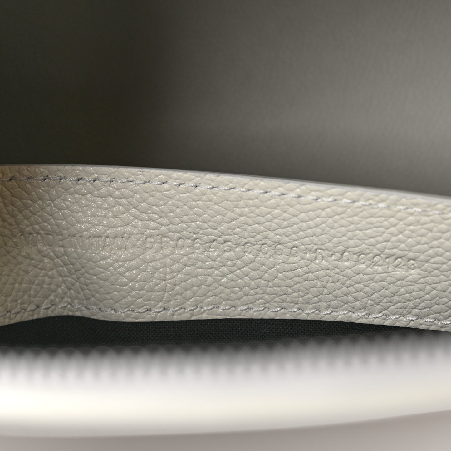 Grained Calfskin Logo S Ville Top Handle Bag White Black