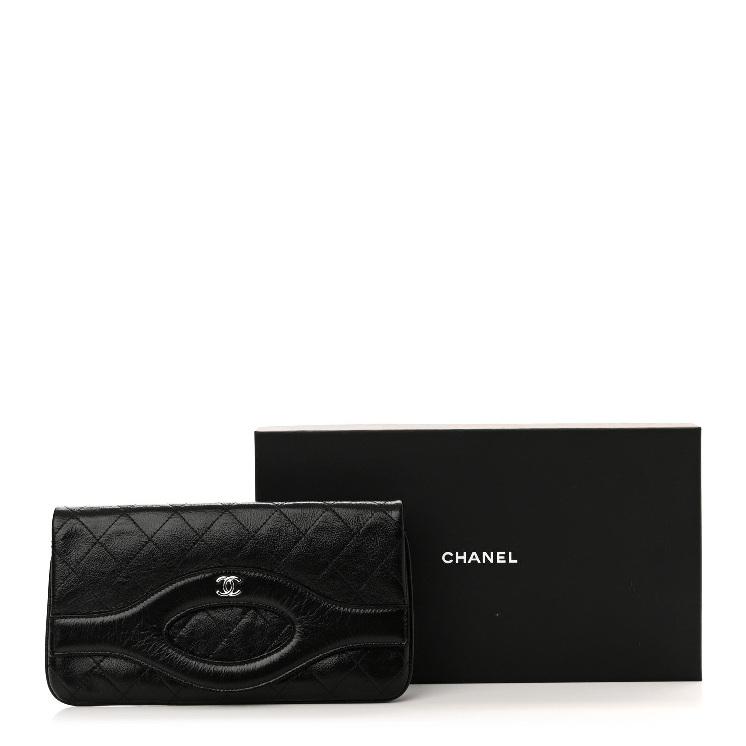 Chanel Aged Calfskin Quilted Small 31 Pouch Black 12 of 12