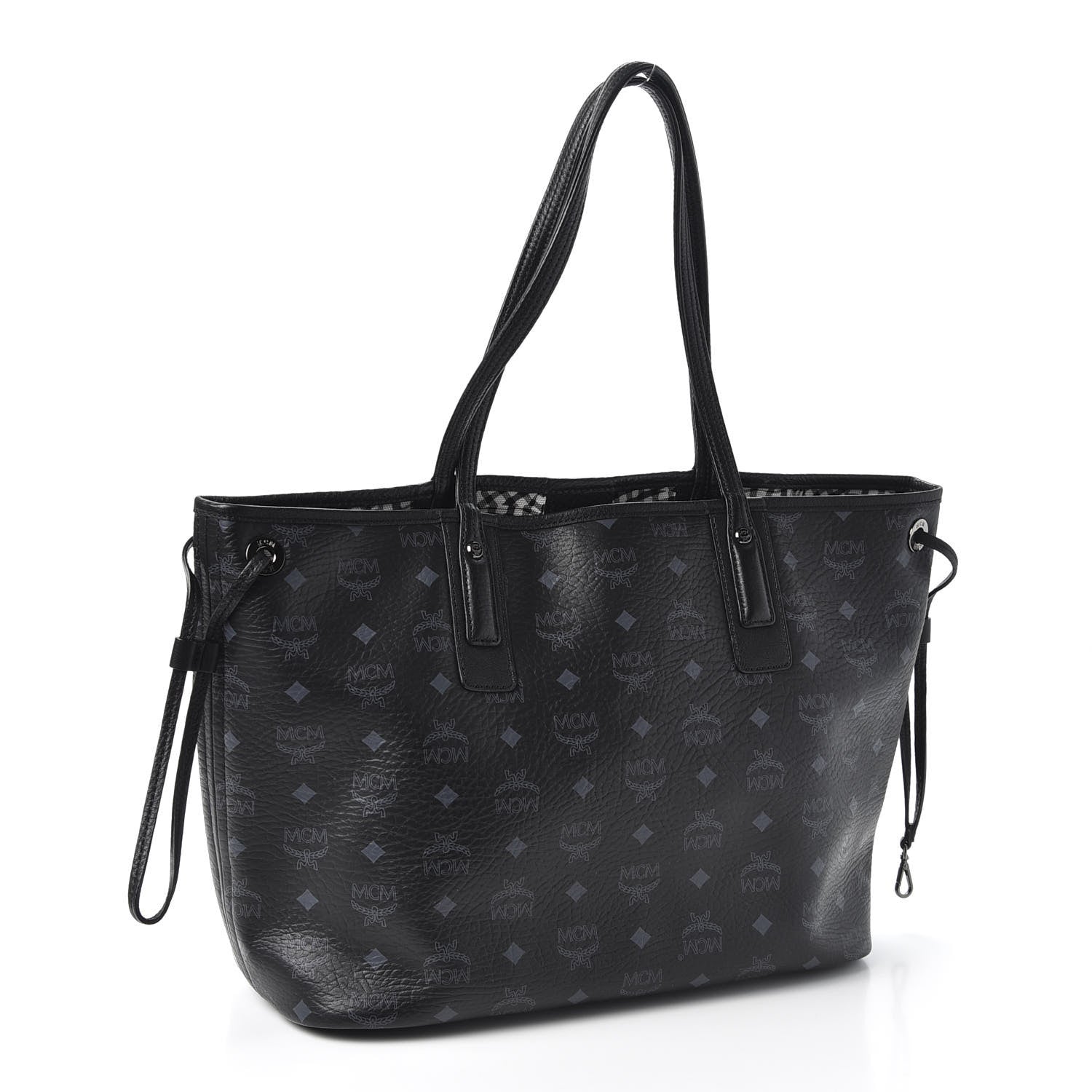 MCM Visetos Medium Liz Reversible Shopper Tote Black 3 of 15