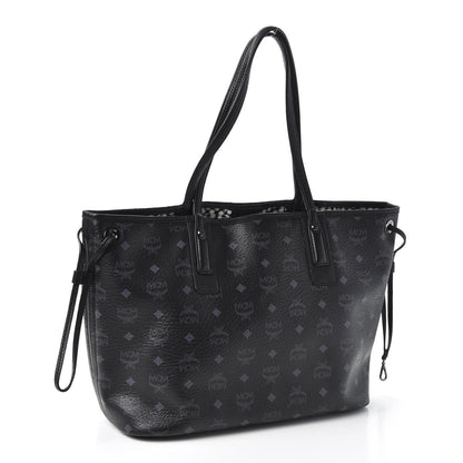 MCM Visetos Medium Liz Reversible Shopper Tote Black 3 of 15
