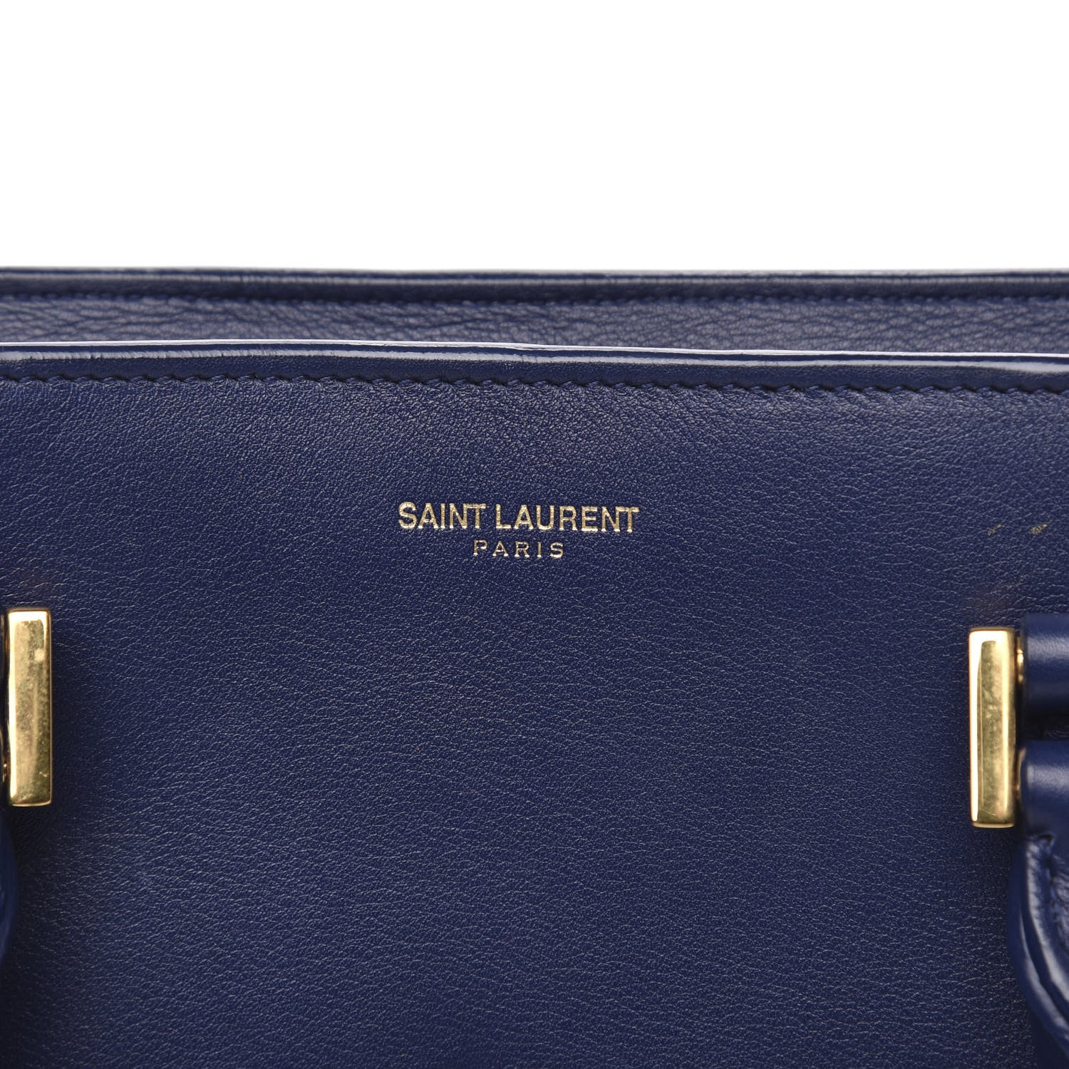 Saint Laurent Smooth Calfskin Small Monogram Cabas Navy 6 of 15