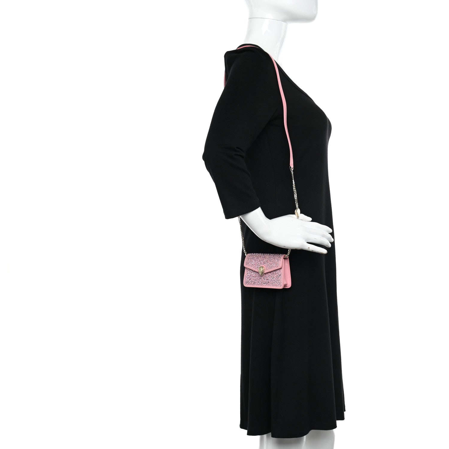 Bulgari Crystal Serpenti Forever Crossbody Pink 2 of 9