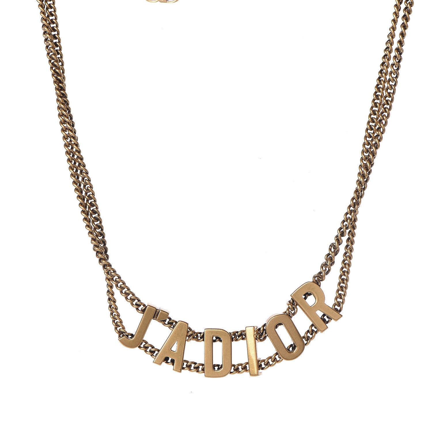 Christian Dior Metal J'Adior Choker Necklace Aged Gold 1 of 6