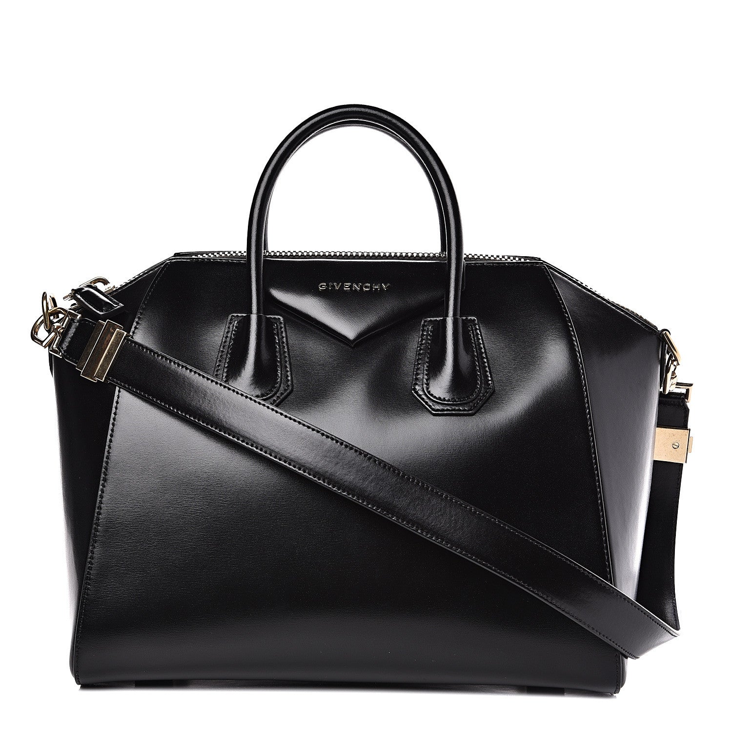 Givenchy Shiny Lord Calfskin Medium Antigona Black 1 of 12