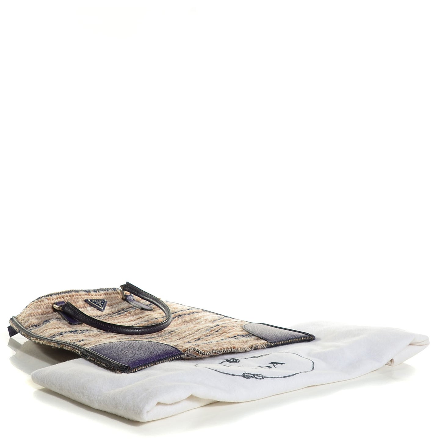 Tweed Vitello Flat Tote Bag