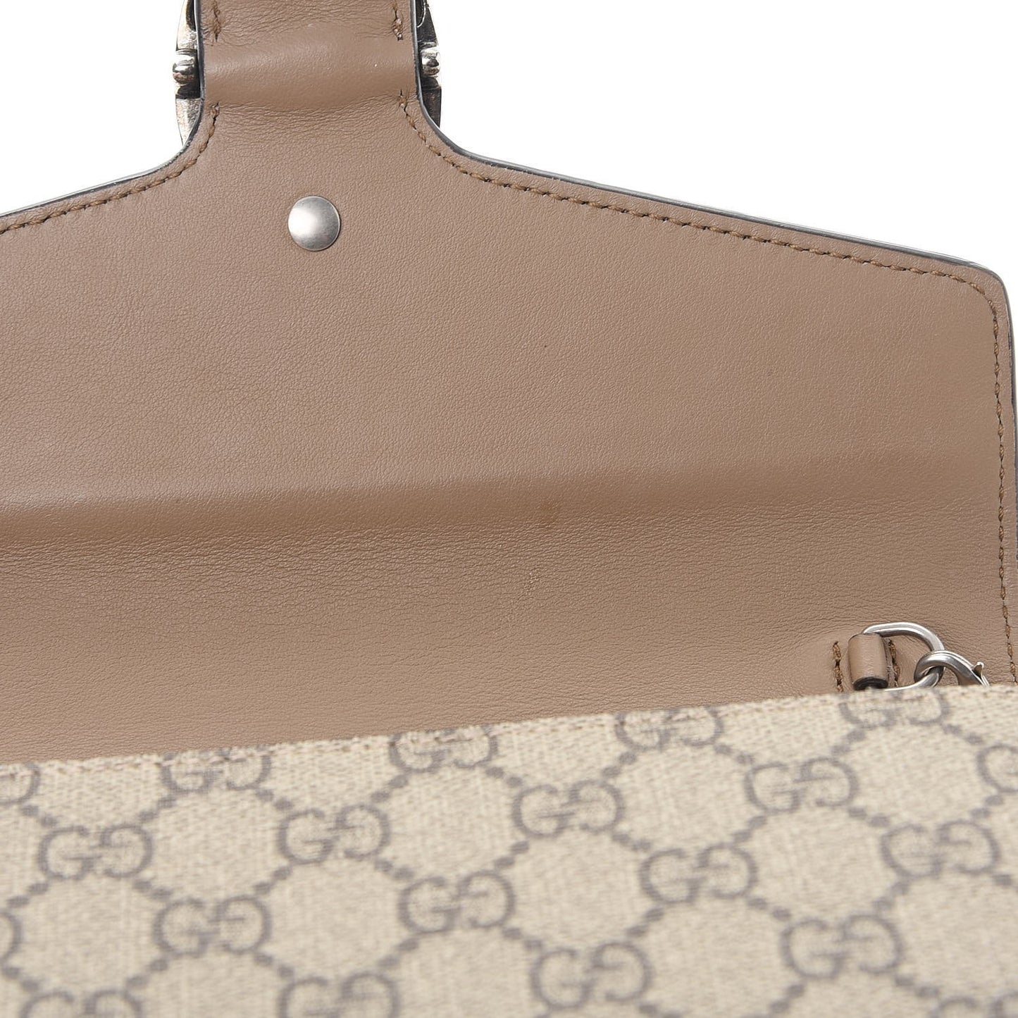 GG Supreme Monogram Mini Dionysus Chain Wallet Beige Taupe