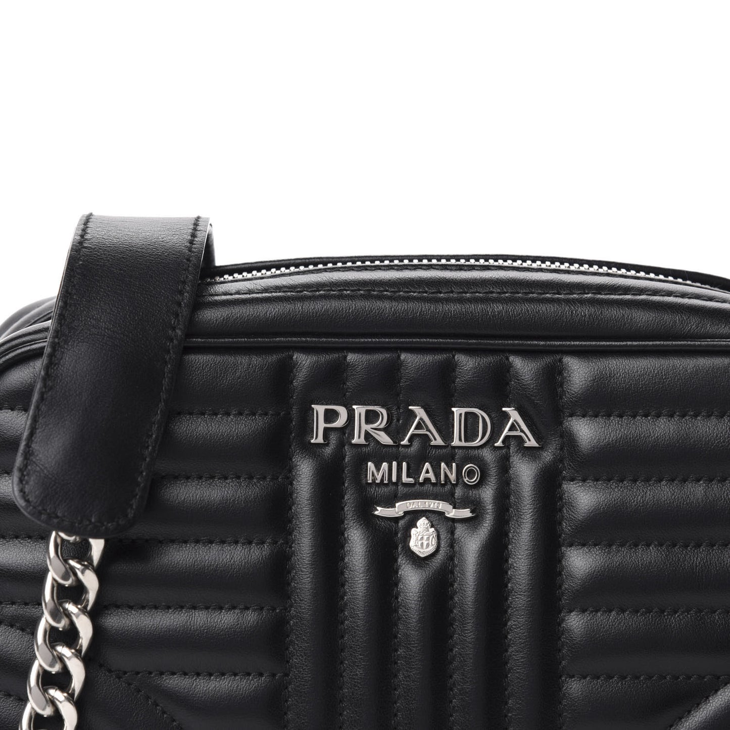Soft Calfskin Diagramme Crossbody Bag Black