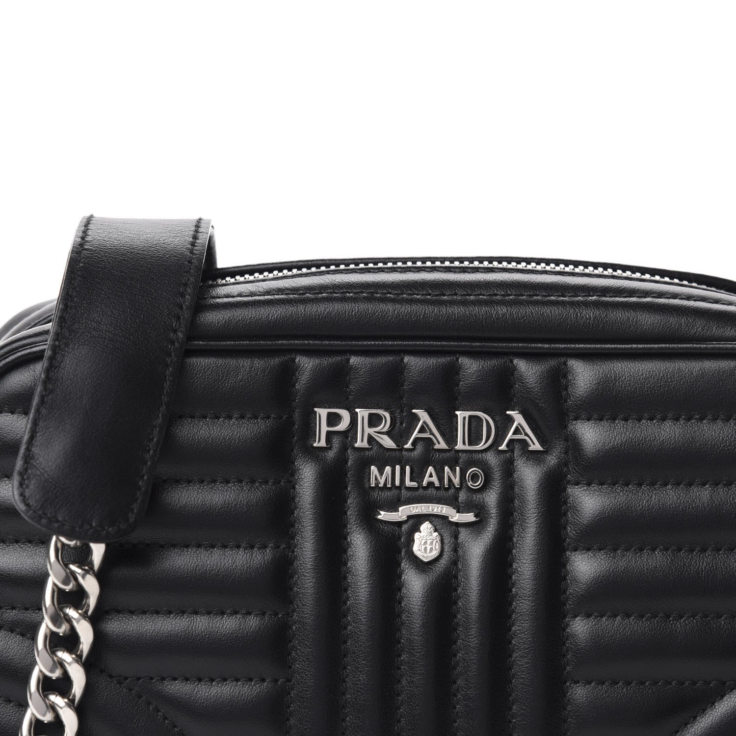 Prada Soft Calfskin Diagramme Crossbody Bag Black 9 of 9