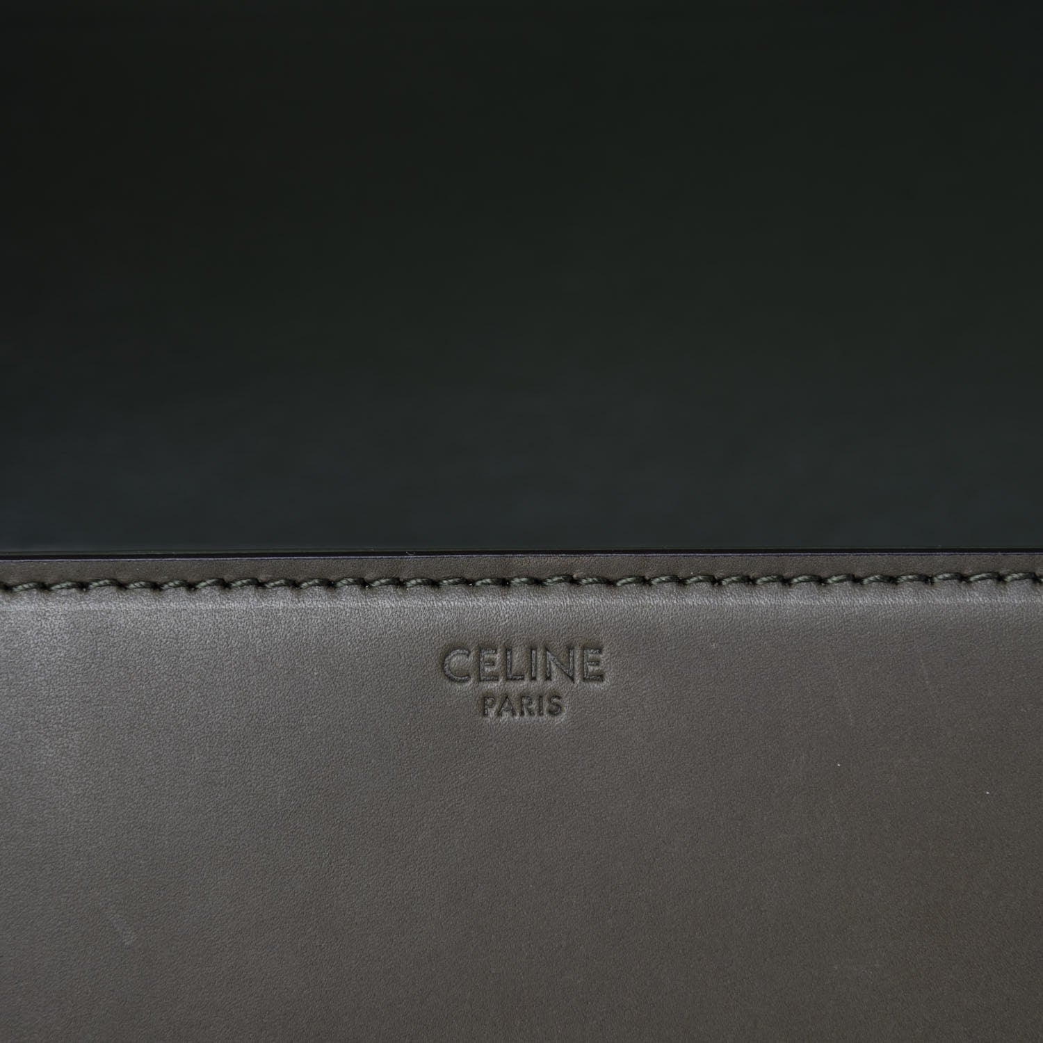 Celine Shiny Calfskin Medium Triomphe Dark Olive 10 of 14