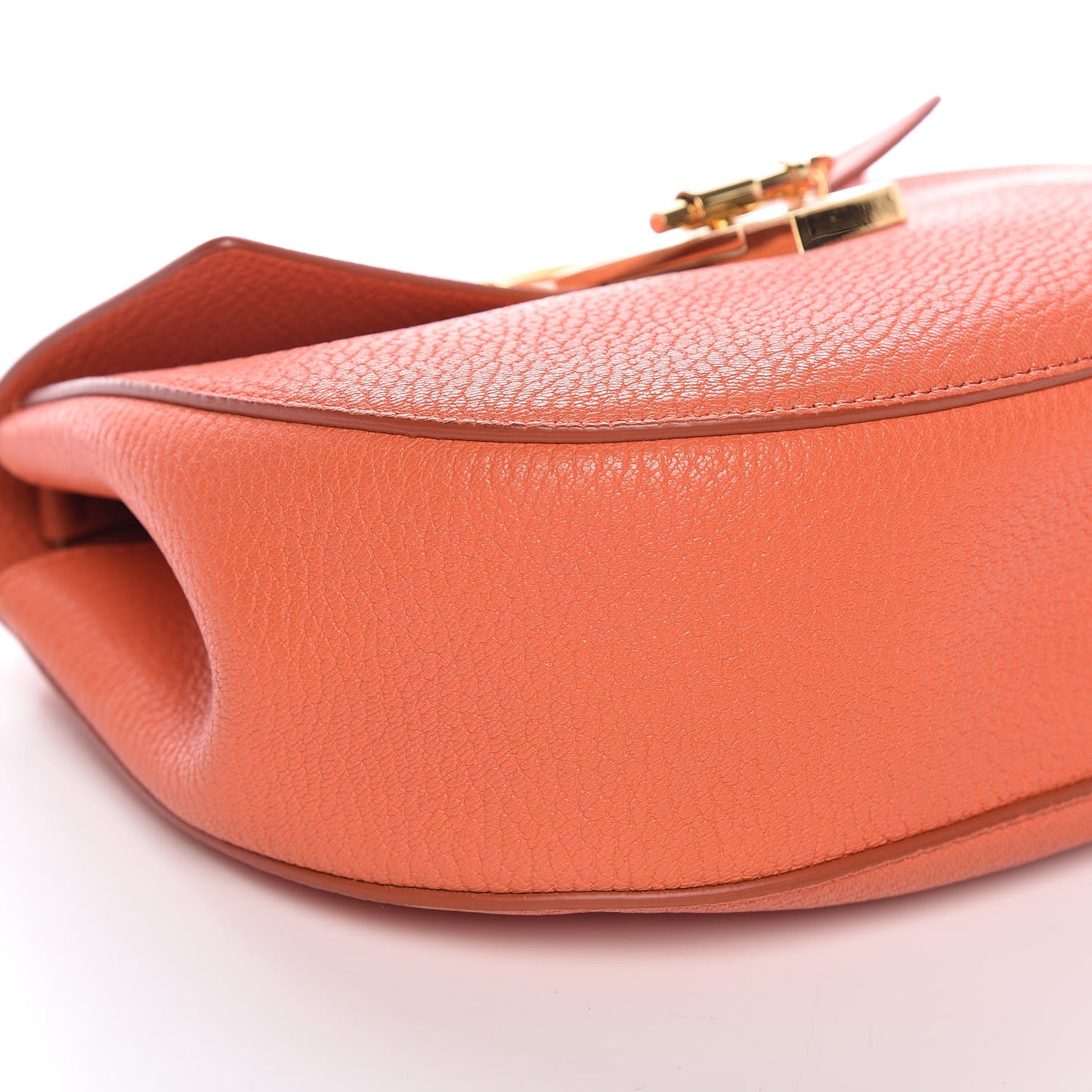 Grained Lambskin Drew Shoulder Bag Mandarin