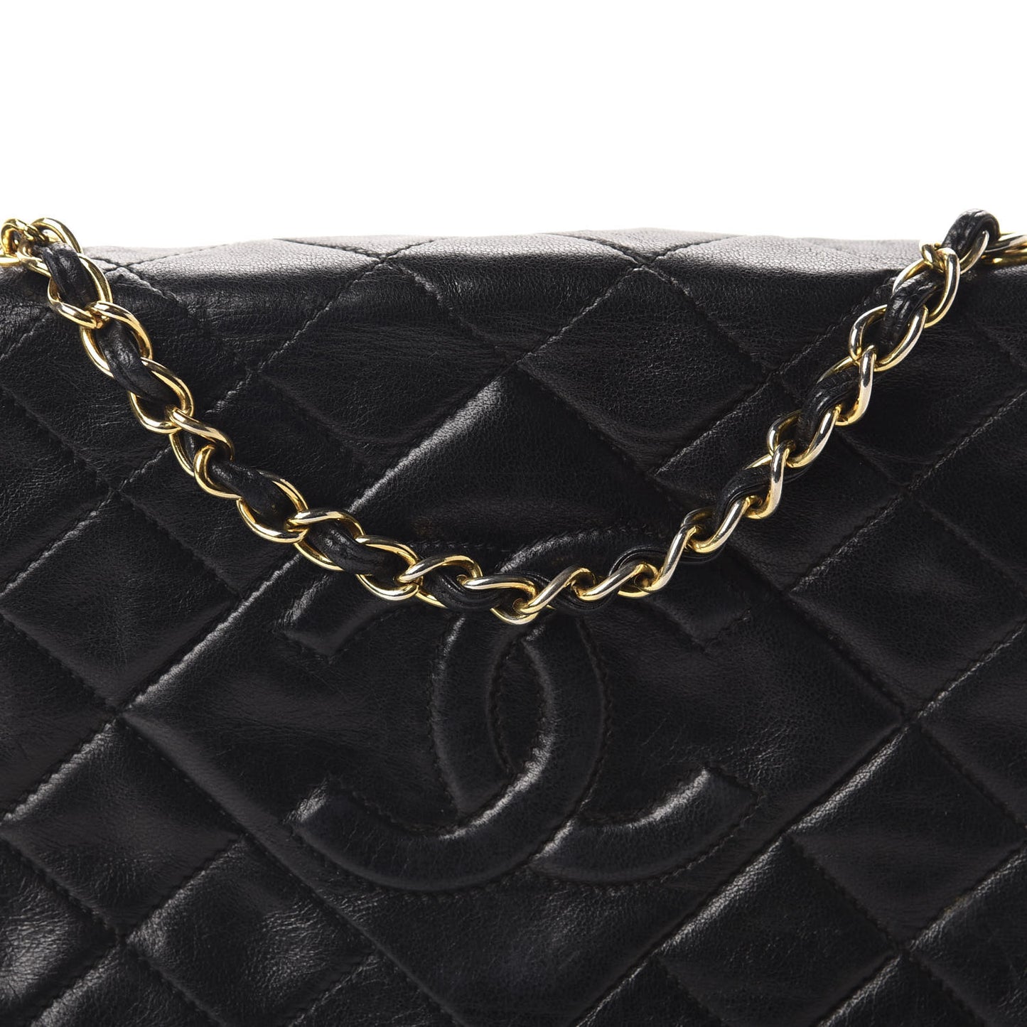 Lambskin Quilted Small Tassel Single Flap Black