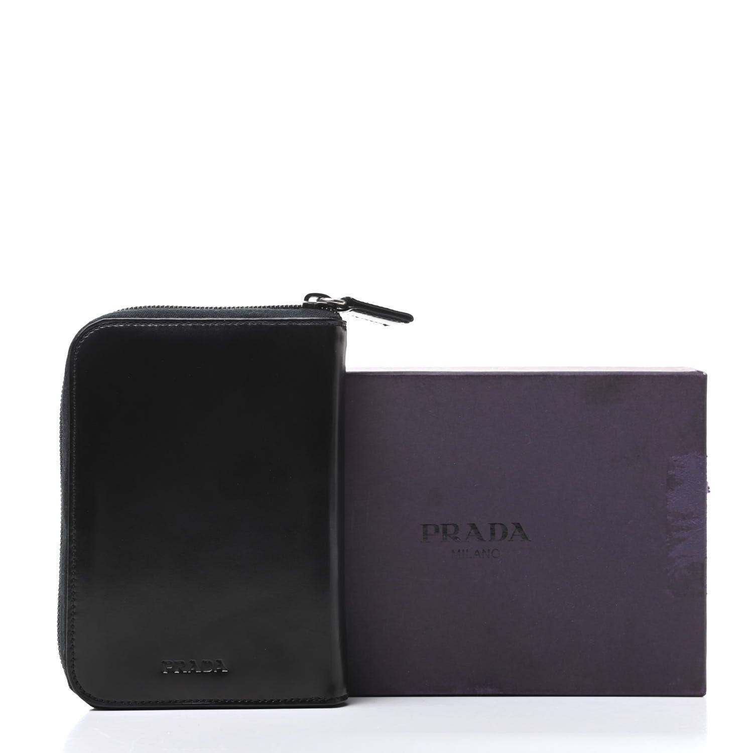 Prada Spazzolato Zip Around Agenda Holder Black 9 of 9