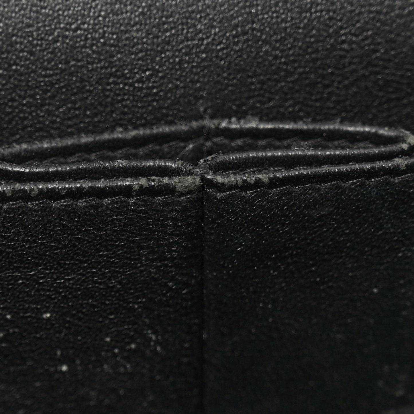 Patent Quilted Jumbo Double Flap Black