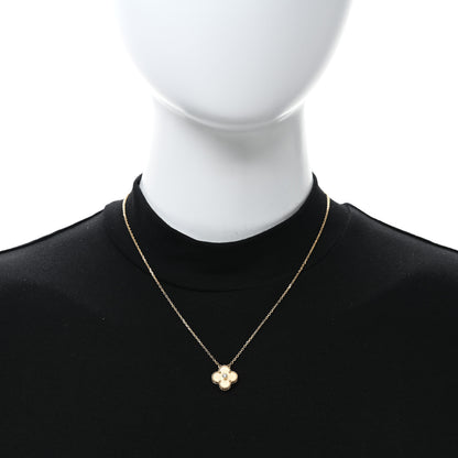 Van Cleef & Arpels 18K Yellow Gold Diamond Yellow Mother of Pearl Vintage Alhambra Pendant Necklace 2 of 4