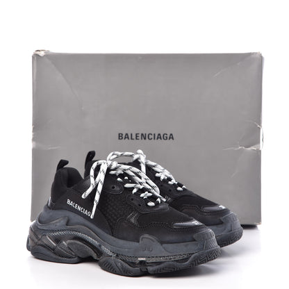 Balenciaga Fabric Mesh Clear Sole Womens Triple S Sneakers 37 Black 9 of 9