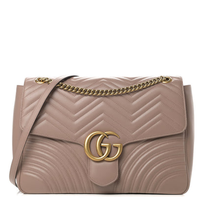Gucci Calfskin Matelasse Large GG Marmont Shoulder Bag Porcelain Rose 1 of 14