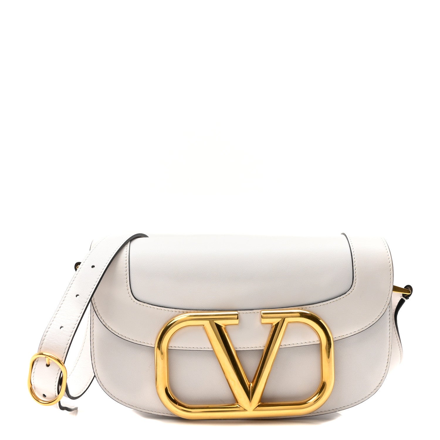 Valentino Garavani Smooth Calfskin Supervee Shoulder Bag Optic White 1 of 9