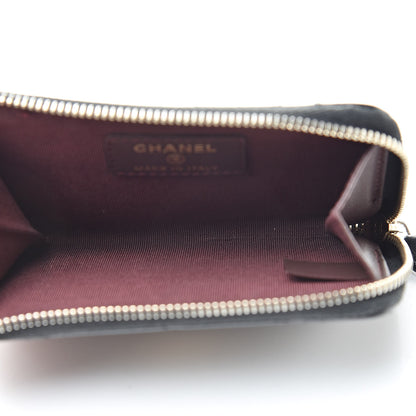 Chanel Lambskin Quilted Zip Coin Purse Black 5 of 9