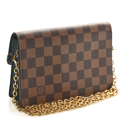 Louis Vuitton Damier Ebene Vavin Chain Wallet Black 2 of 9