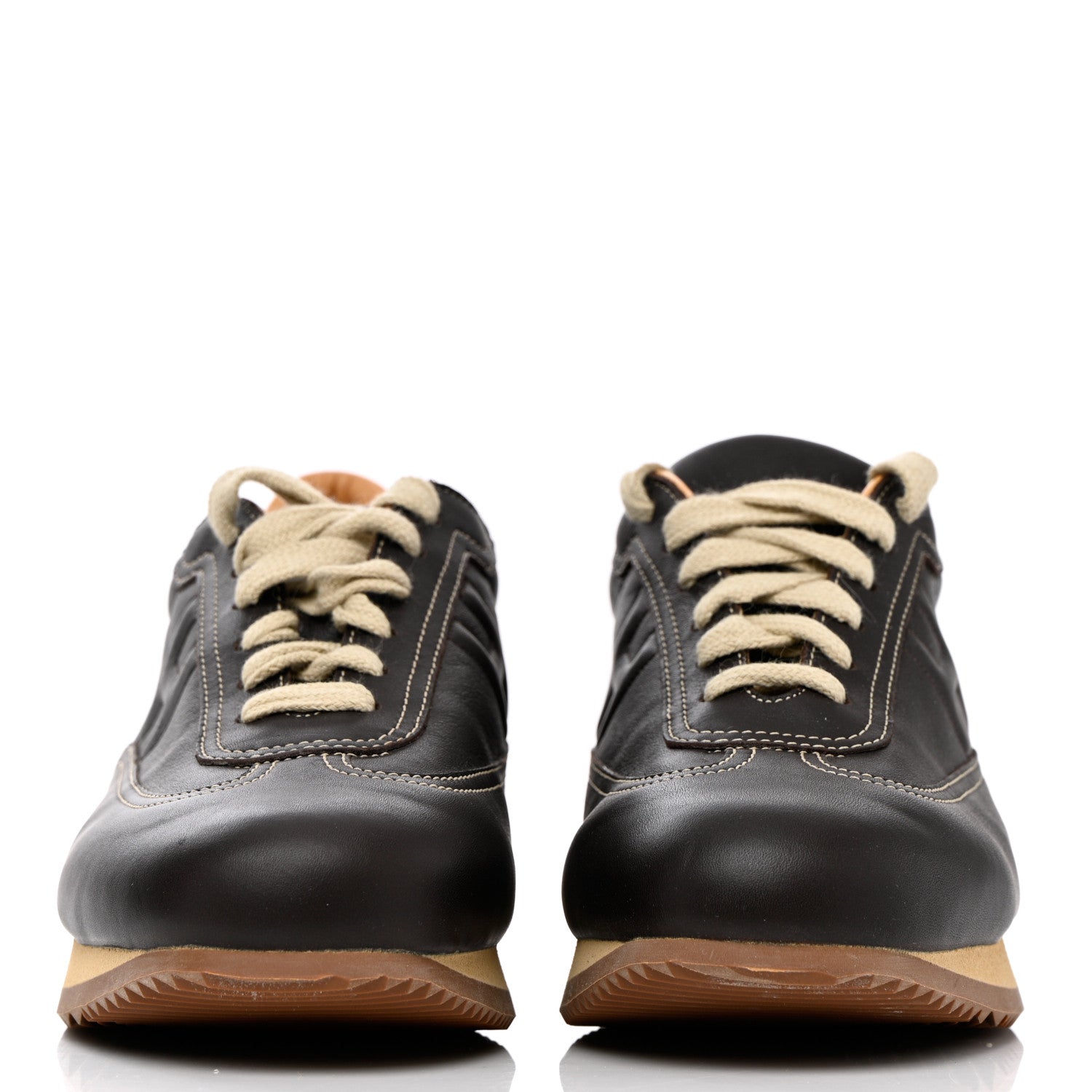 Hermes Calfskin Womens Quick Sneakers 38 Brown 2 of 10