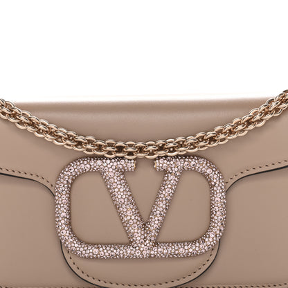 Valentino Garavani Calfskin Crystal Vlogo Small Loco Shoulder Bag Rose Cannelle 8 of 10