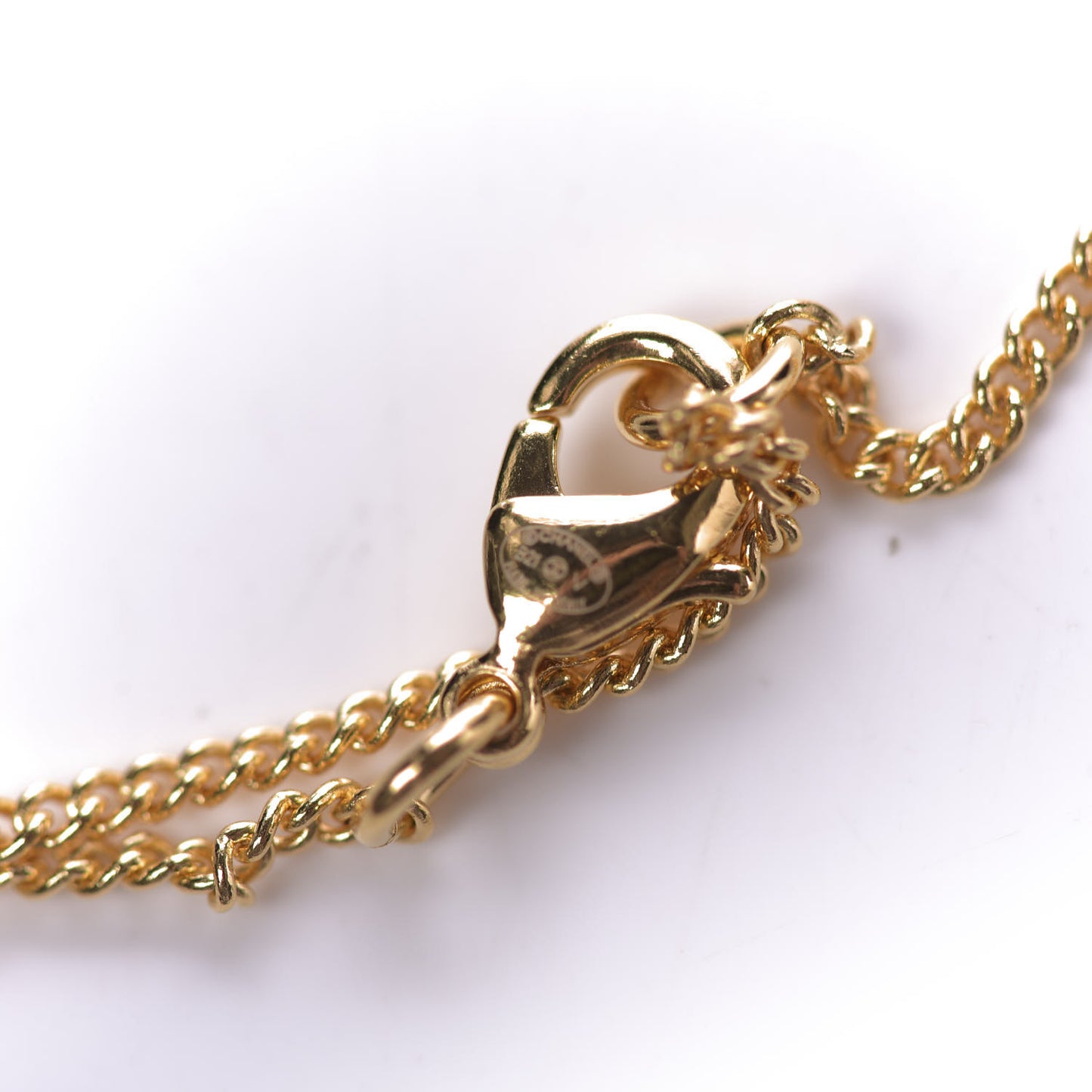 Metal CC Paris Button Necklace Gold