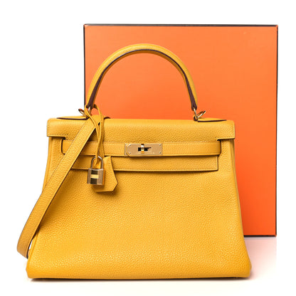 Hermes Togo Kelly Retourne 28 Jaune Ambre 11 of 11