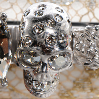 Alexander McQueen Lake Tulip Lace Knuckle-Duster Clutch Bag Silver 14 of 15