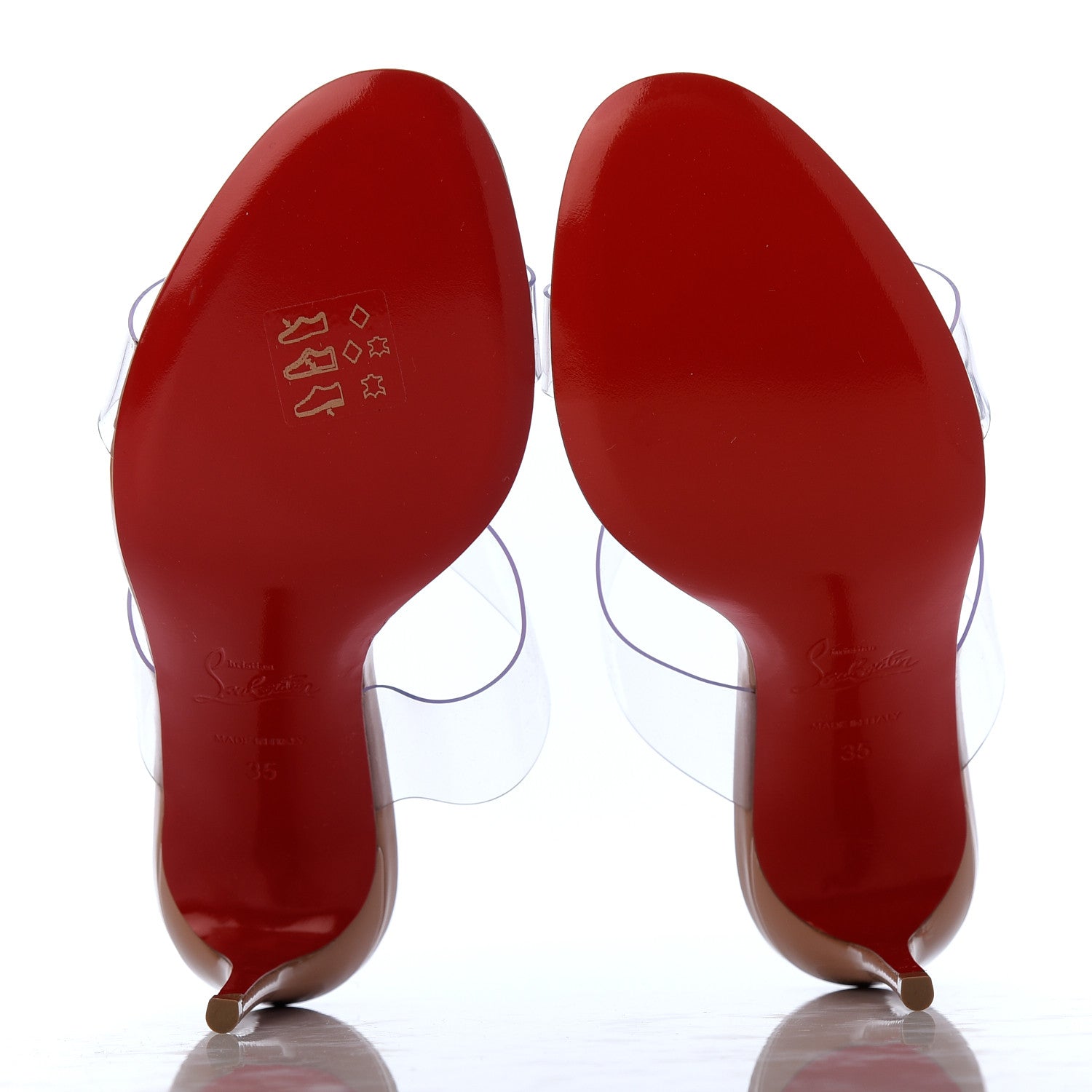 Christian Louboutin Patent PVC Just Nothing 85 Slide Sandals 35 Nude 5 of 13