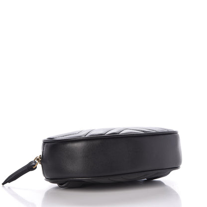 Gucci Calfskin Matelasse GG Marmont Belt Bag 85 34 Black 4 of 8