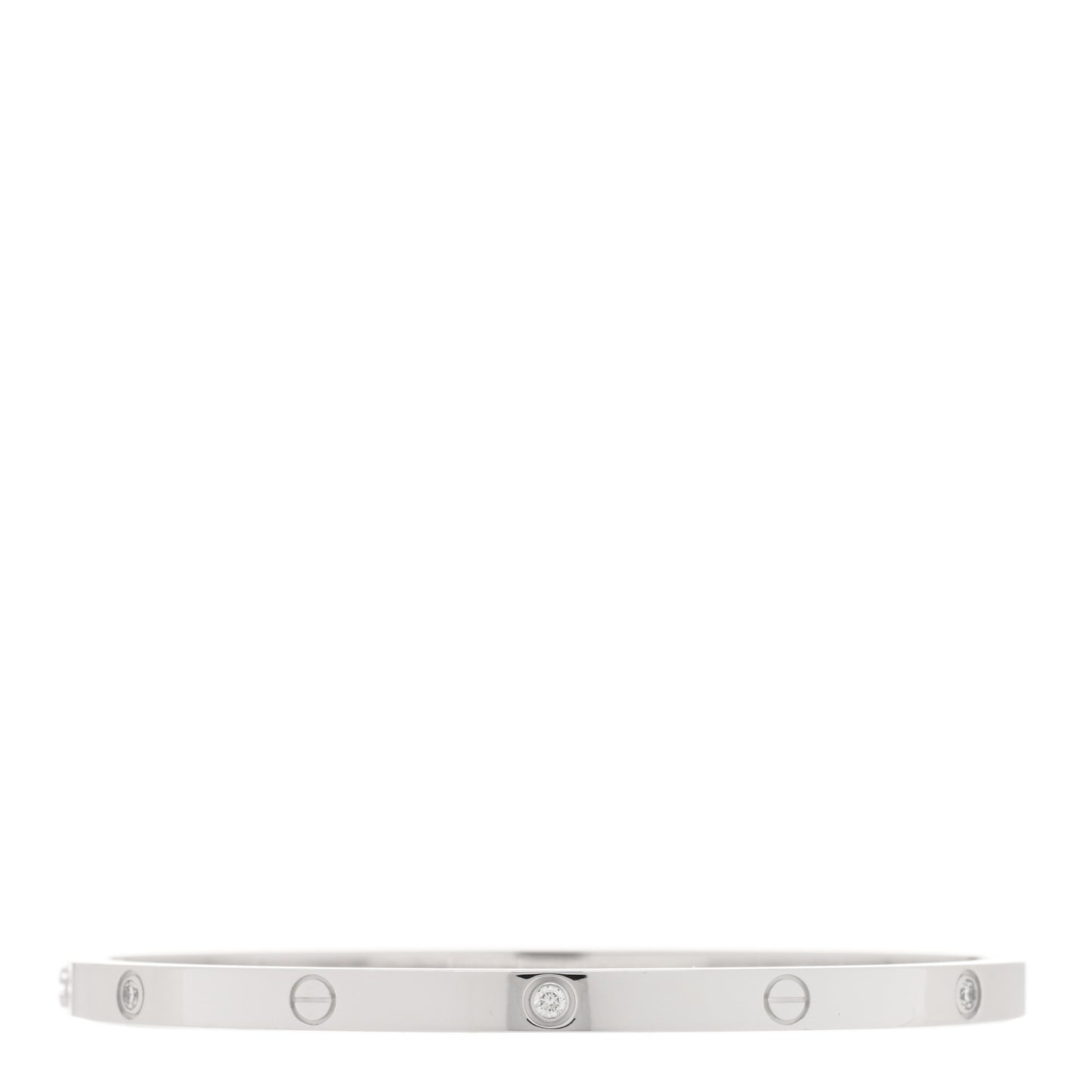 18K White Gold 6 Diamond Small LOVE Bracelet 16