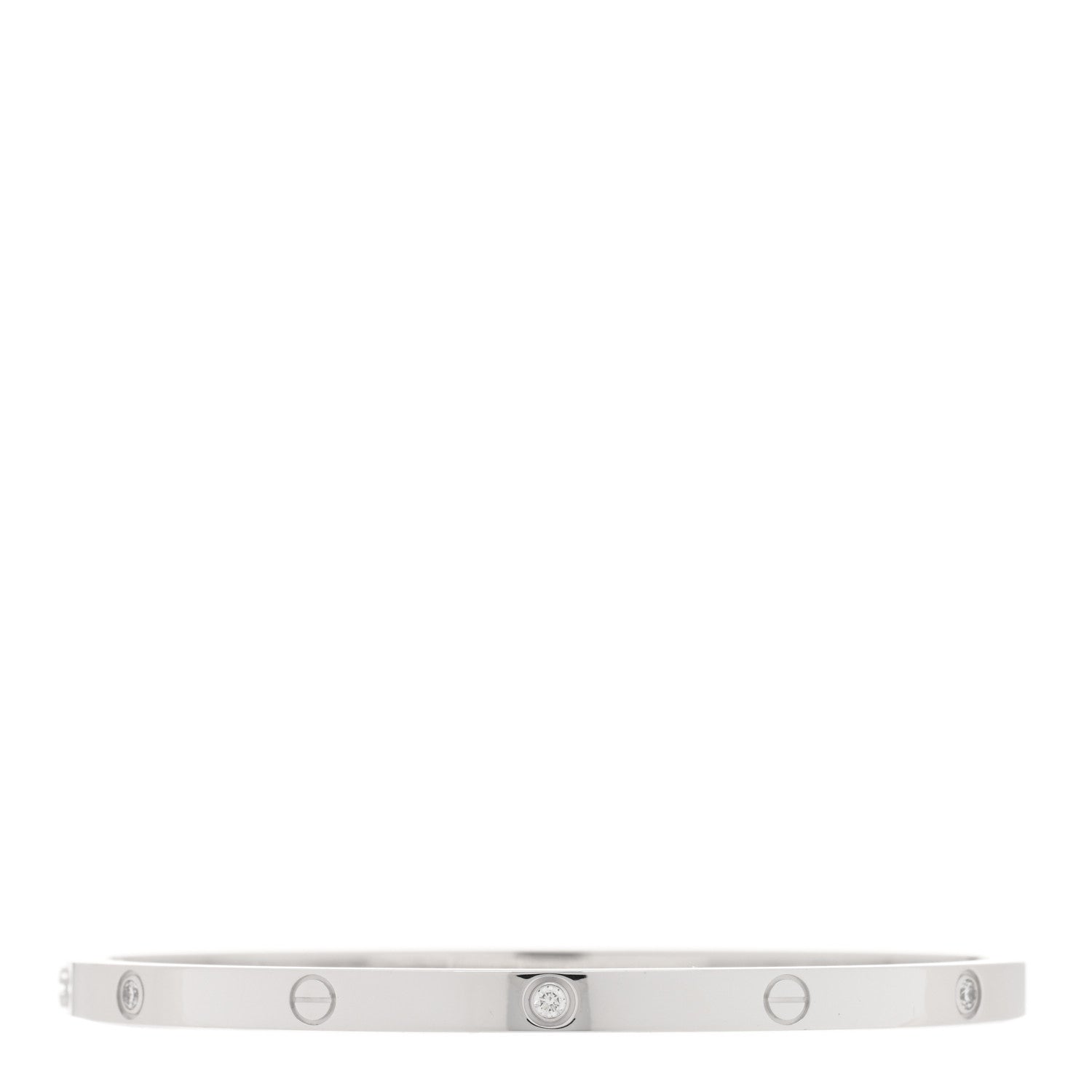 Cartier 18K White Gold 6 Diamond Small LOVE Bracelet 16 2 of 5