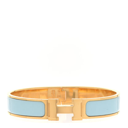 Hermes Enamel Narrow Clic Clac H Bracelet GM Bleu Glacier 1 of 5