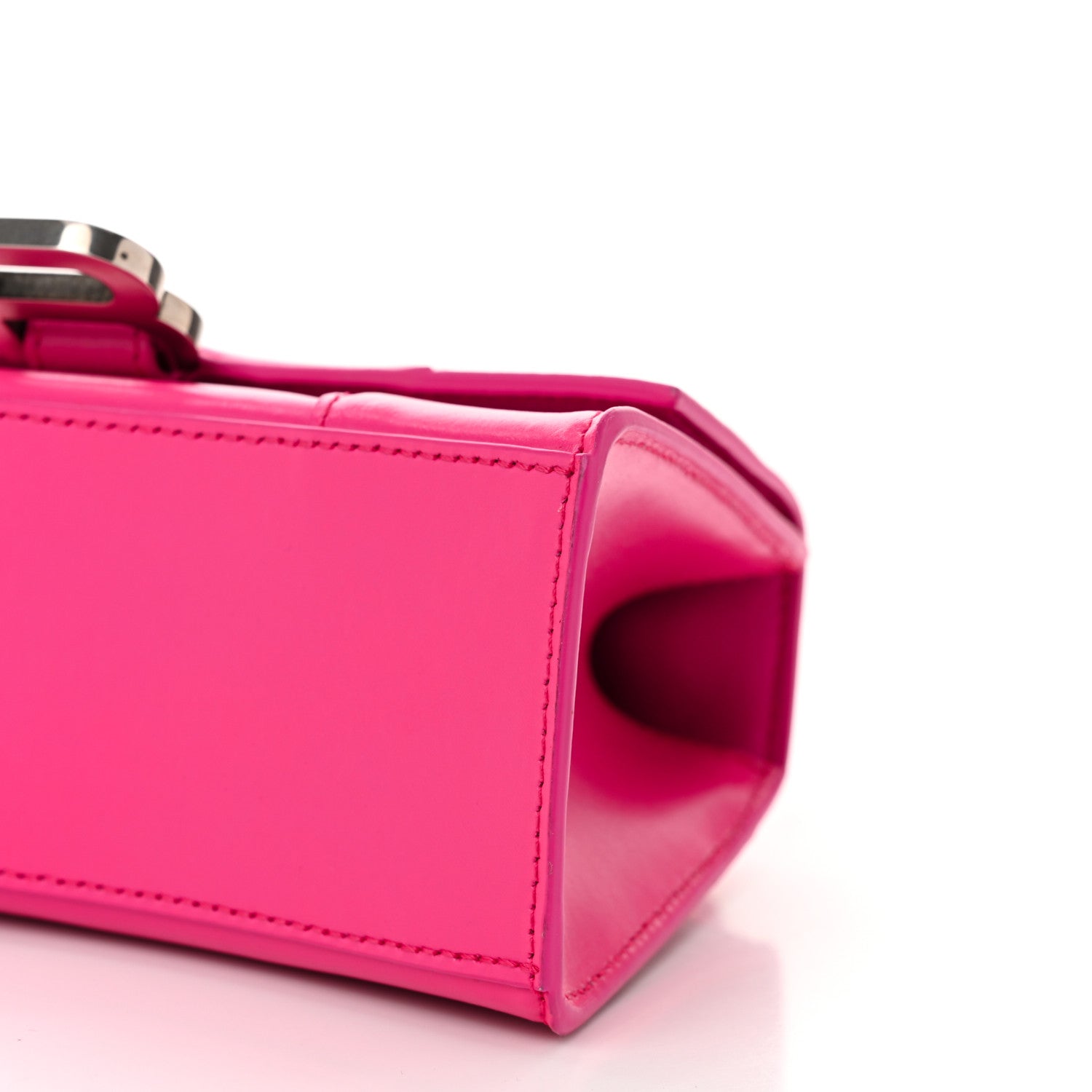 Balenciaga Shiny Box Calfskin Hourglass Top Handle Bag XS Acid Fuchsia 10 of 10