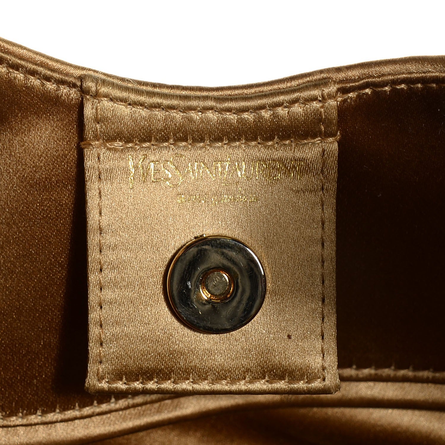 Saint Laurent Sequin Satin Mombasa Horn Bag Gold 6 of 7