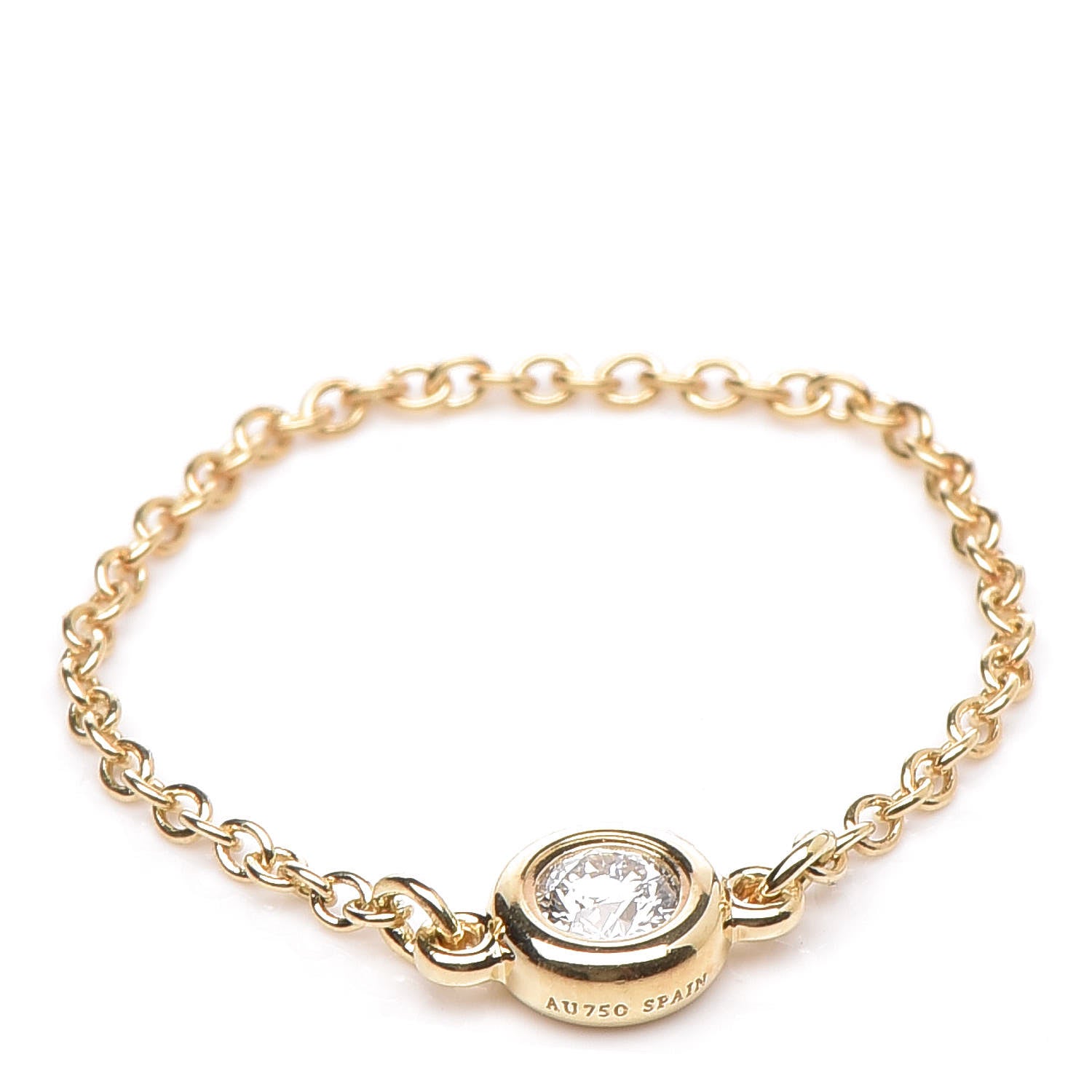 Tiffany 18K Yellow Gold Diamond .07ct Elsa Peretti Diamonds by the Yard Ring 51 5.75 1 of 4