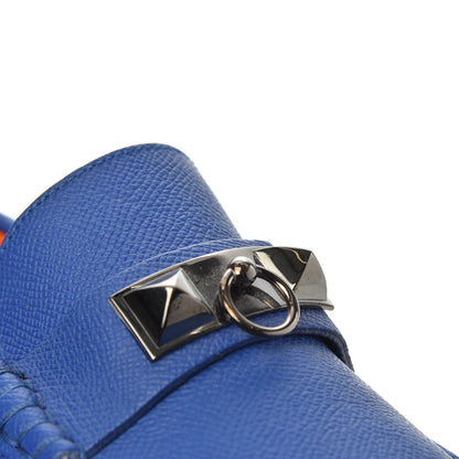Hermes Epsom Mens Irving Driving Moccasin Loafers 43 Bleu Electrique 11 of 11