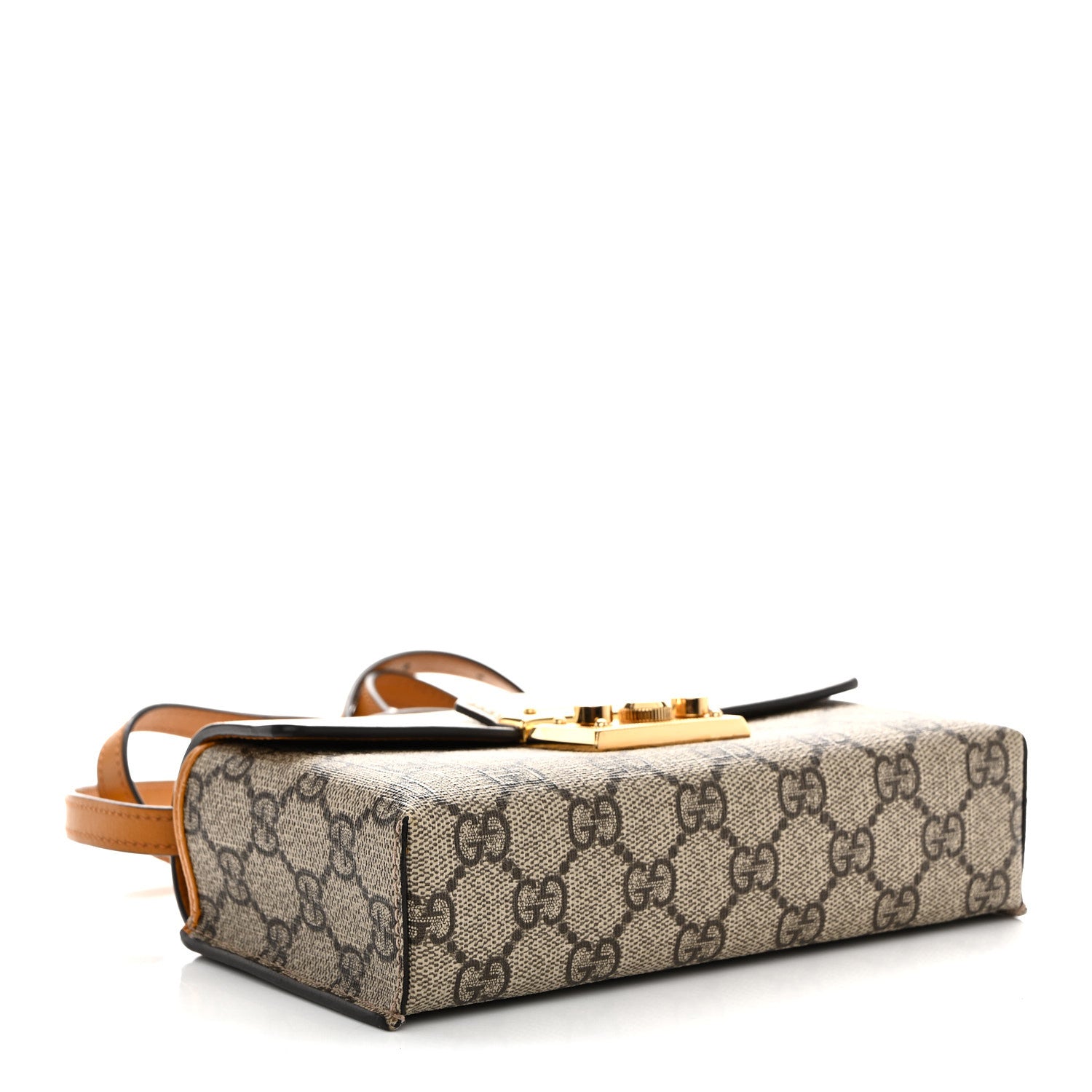 Gucci GG Supreme Monogram New Sakai Calfskin Mini Padlock Top Handle Shoulder Bag Beige Ebony Mystic White Sun Oil 4 of 10