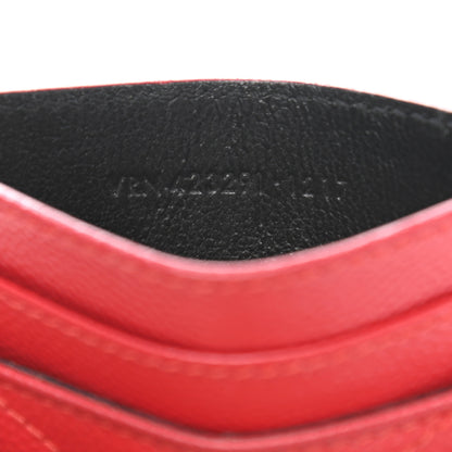 Saint Laurent Grain De Poudre Matelasse Chevron Monogram Credit Card Case New Red 7 of 12