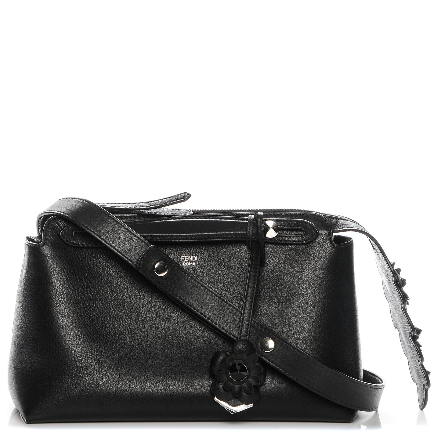 Vitello Dolce Flowerland Croc Tail Medium By The Way Boston Bag Black