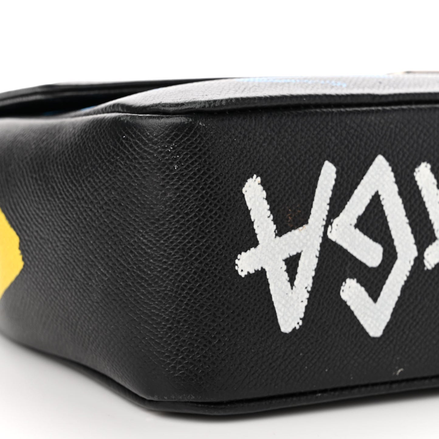 Grained Calfskin Graffiti M BB Round Shoulder Bag Black Multicolor