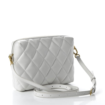 Balenciaga Nappa Calfskin Quilted Touch B Camera Shoulder Bag White 3 of 9