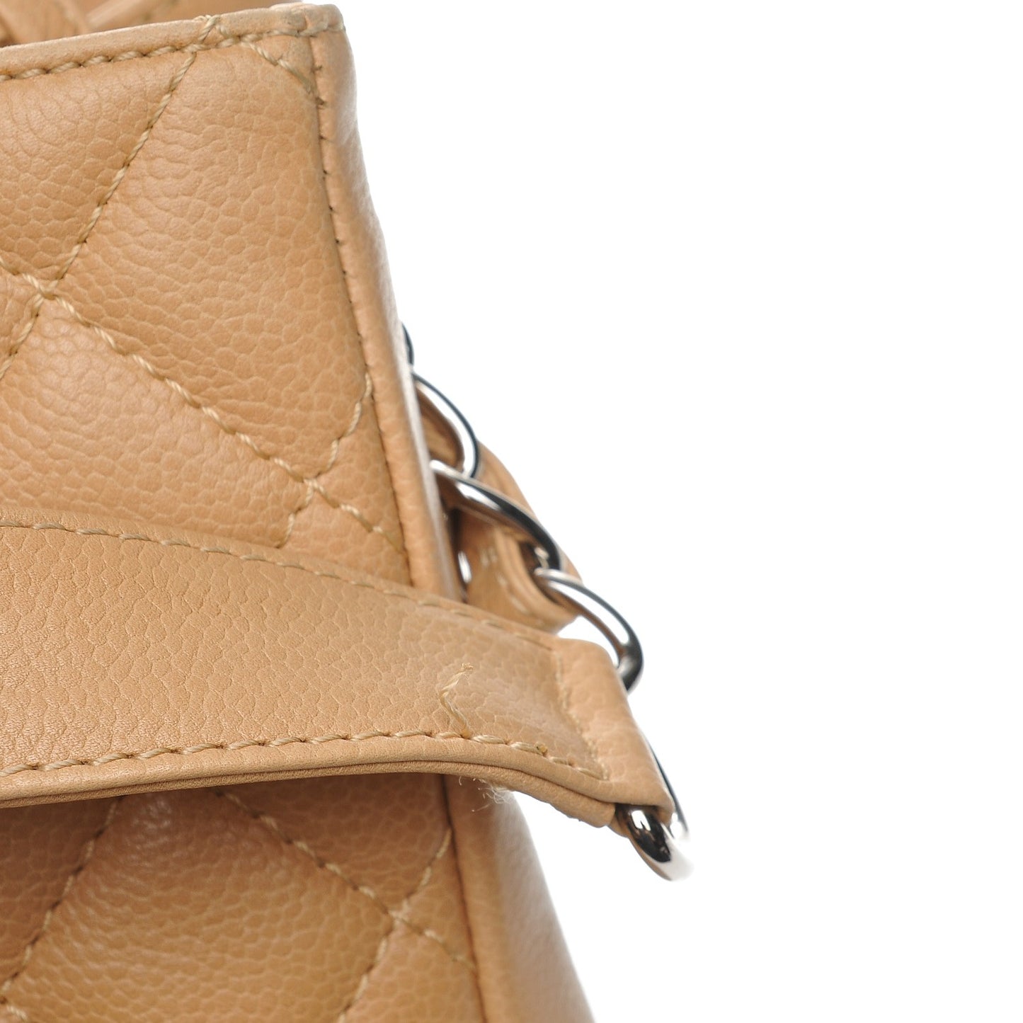 Caviar Quilted Grand Shopping Tote GST Beige