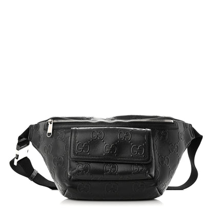 Gucci Calfskin GG Tennis Embossed Pocket Belt Bag Black 1 of 11